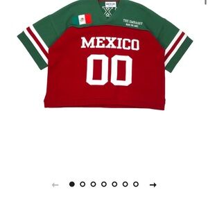Mexico Women's Red and Green Jersey Top from the label the embassy